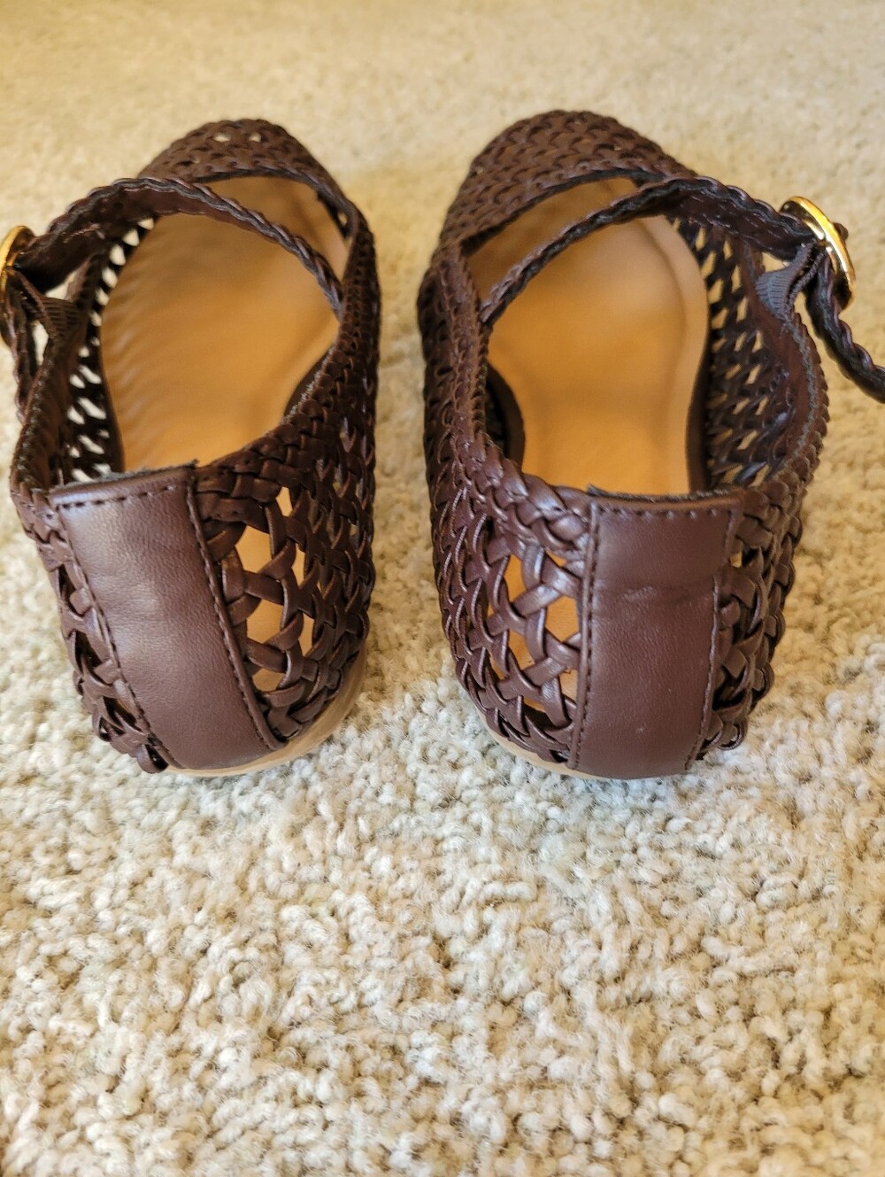 The Popular Woven Mary Jane  Brown  Textured Flat  Stylish & Polished Yet Casual - Picture 7 of 8
